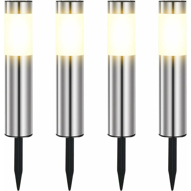 Wodoodporne lampy solarne do użytku zewnętrznego – zasilane energią słoneczną – czas pracy baterii od 8 do 10 godzin – opakowanie 4 szt.
