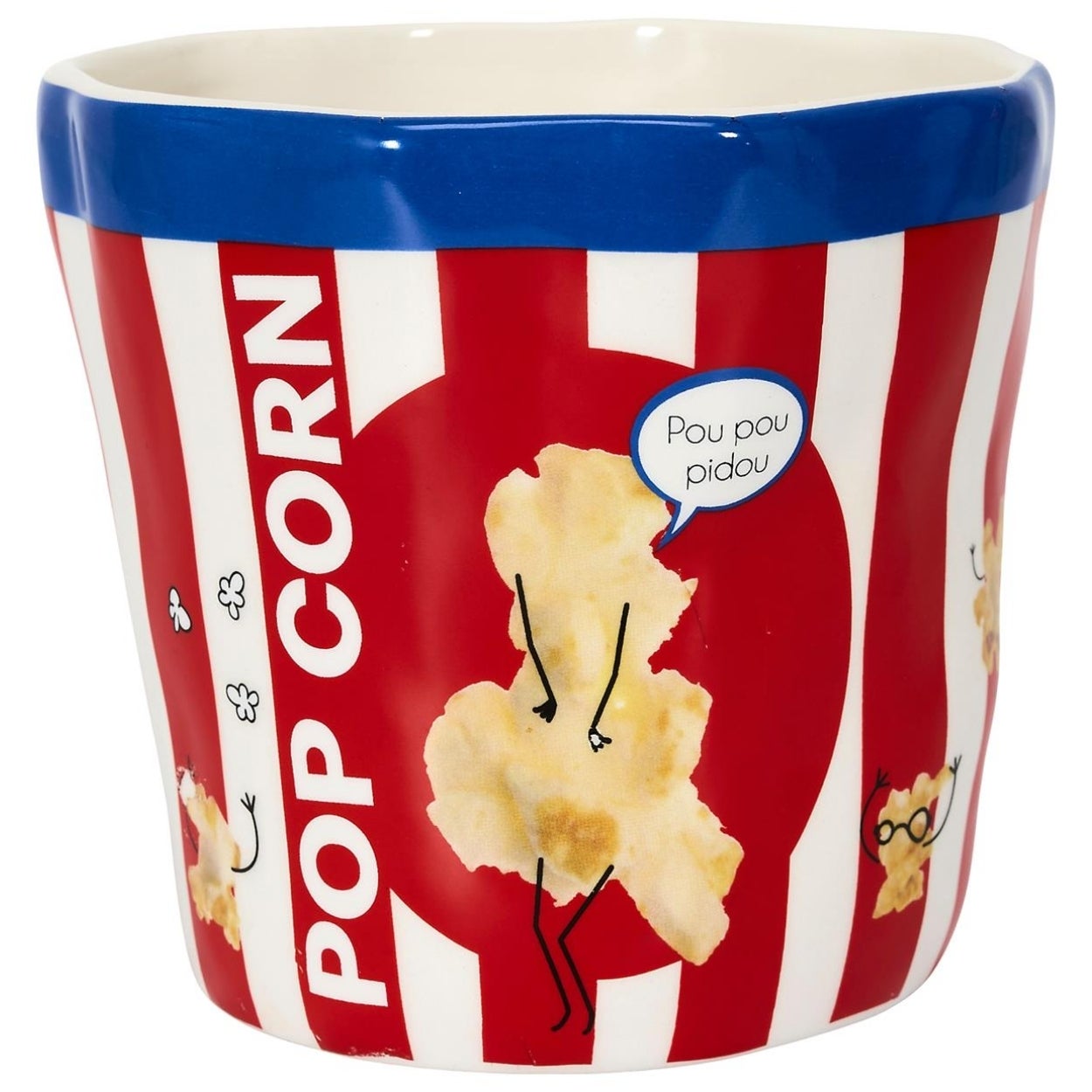 Ceramiczny pojemnik na popcorn HowHomely 14 cm czerwono-biało-niebieski 1 szt.