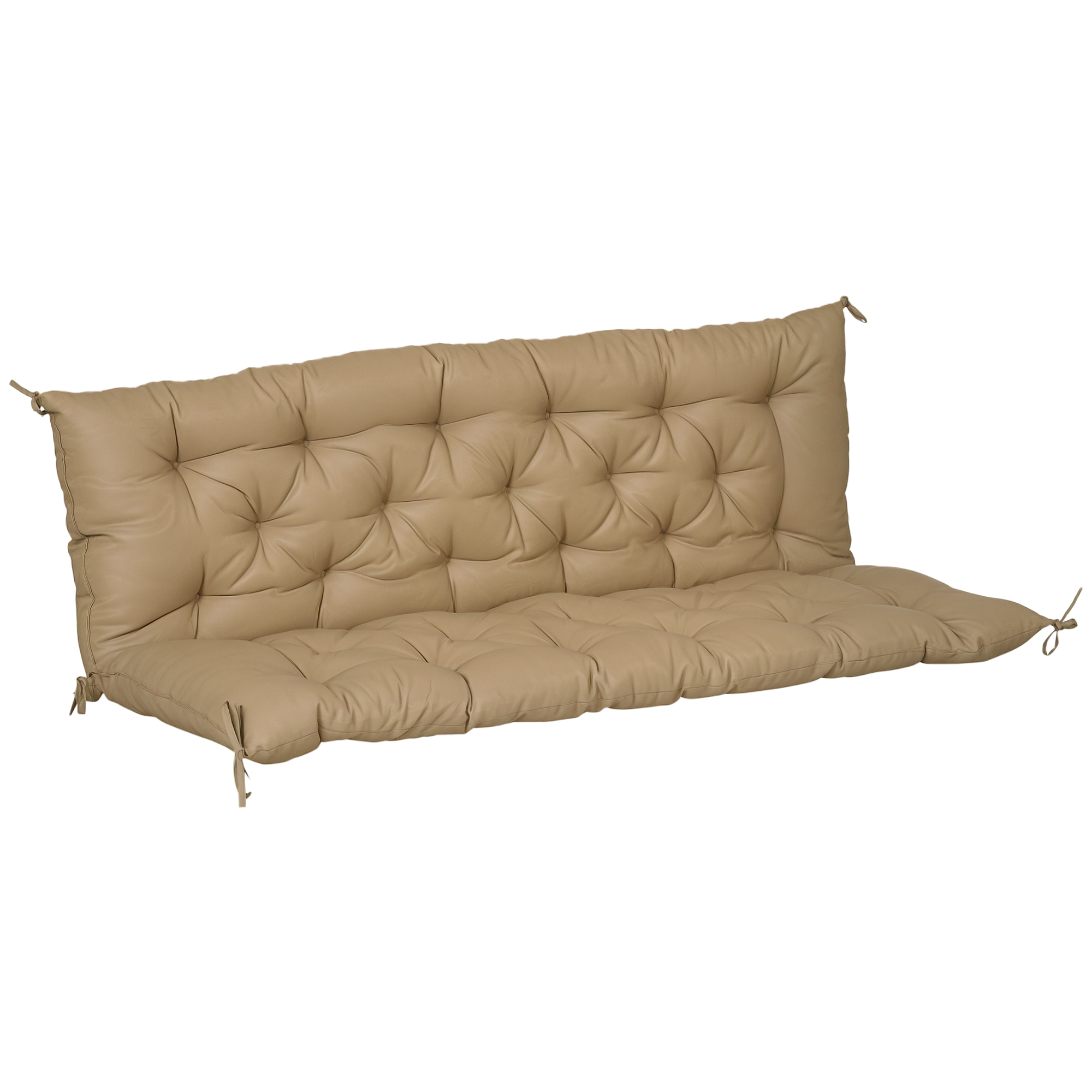 Poduszka na ławkę 3-osobową 150x98x8 cm, poduszka na ławkę z wiązaniem, poduszka na ławkę do mebli ogrodowych, huśtawka Hollywood, khaki