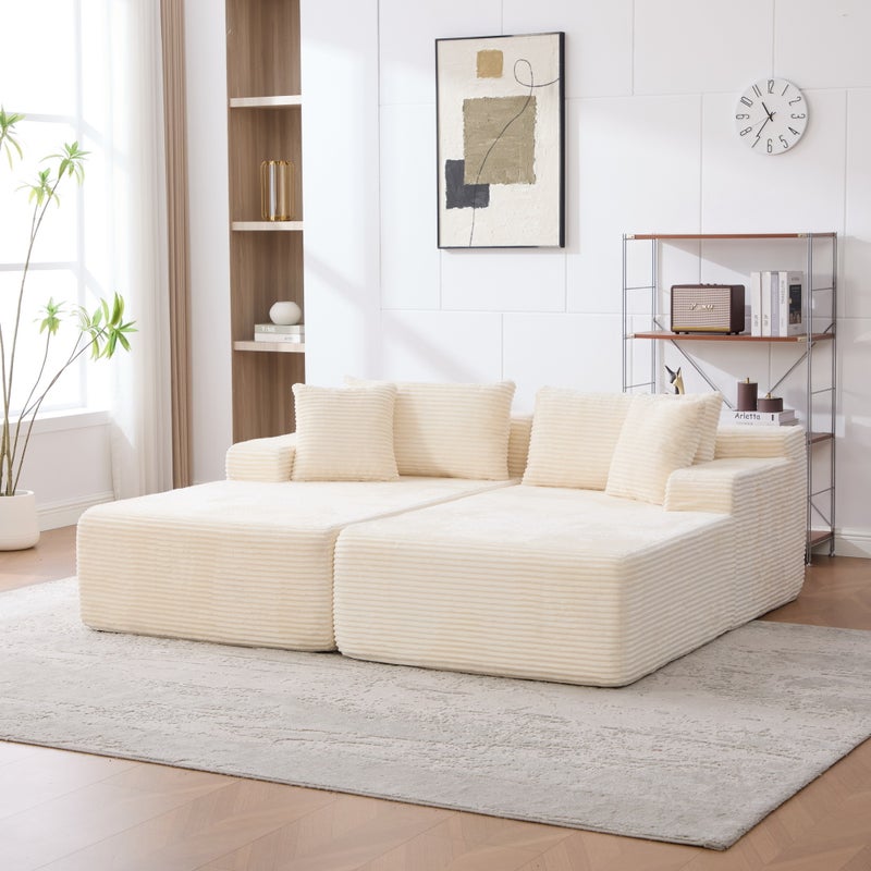 Modułowa sofa kompresyjna wykonana z tkaniny szenilowej wypełniona pianką wysokoelastyczną 30D. Łatwy do przenoszenia i z antypoślizgową podstawą