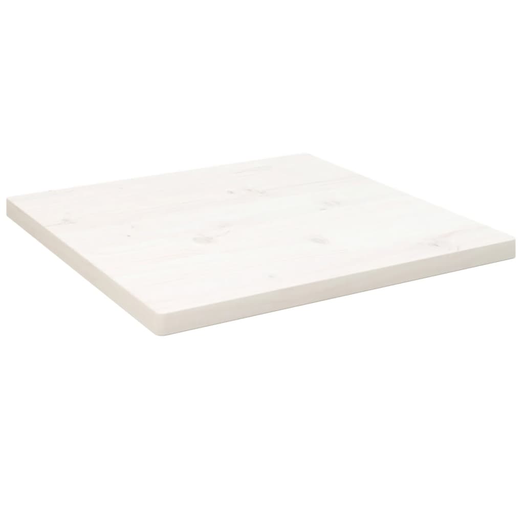 vidaXL Blat stołu, biały, 60x60x2,5cm, lite drewno sosnowe, kwadratowy