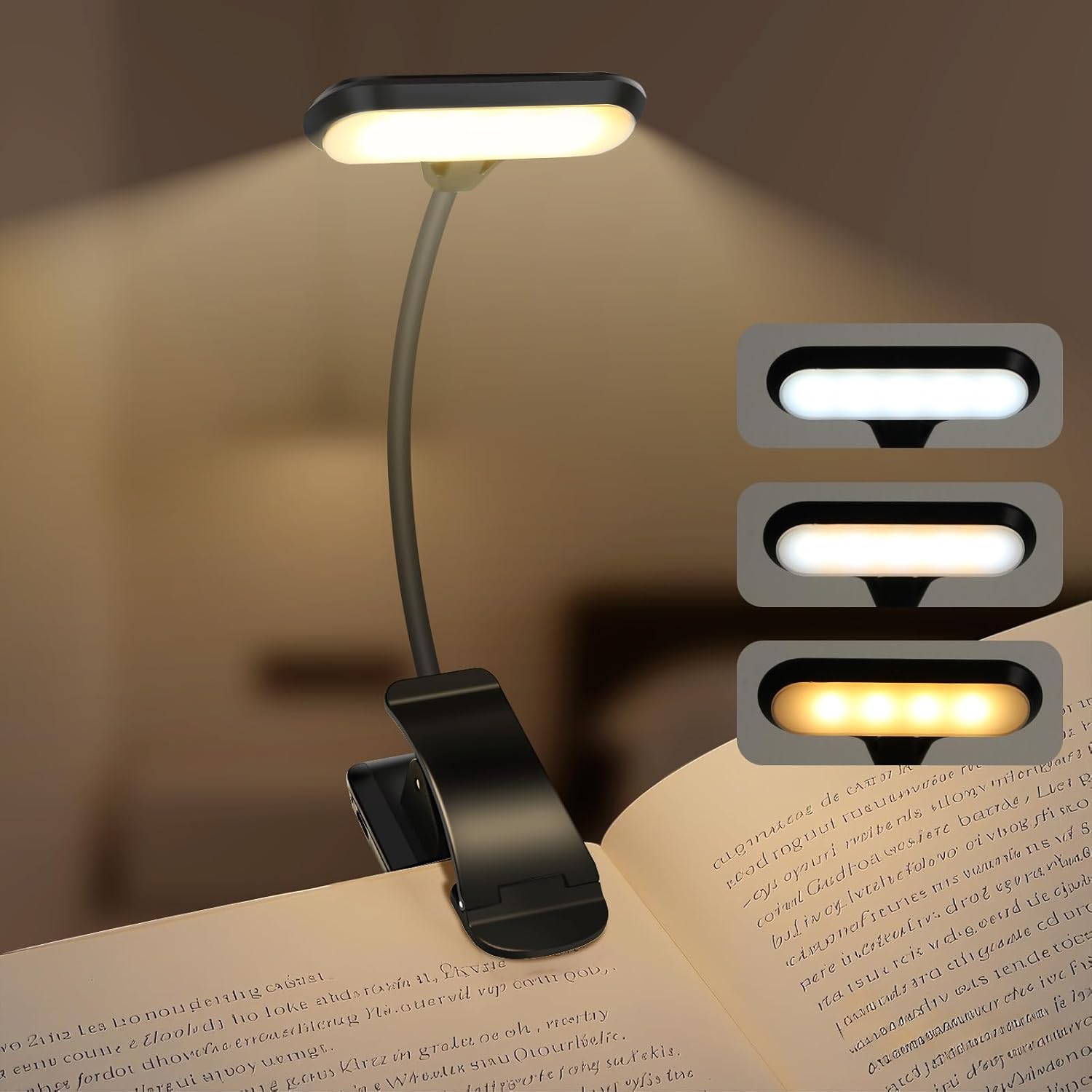 Akumulatorowa lampa do czytania, 3 tryby ochrony, giętka szyjka 360°, wzbogacająca każdą chwilę Twojego codziennego życia [klasa energetyczna A]