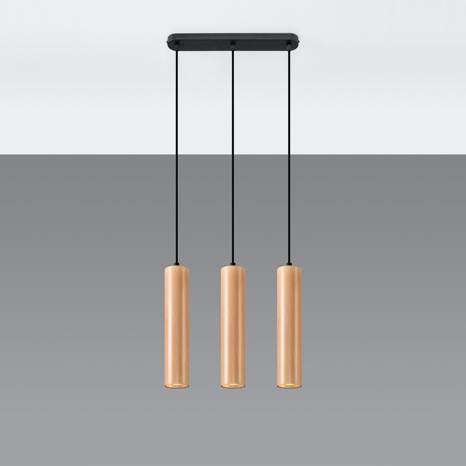 Suspension Bois Bois Naturel GU10 3 Lino Line