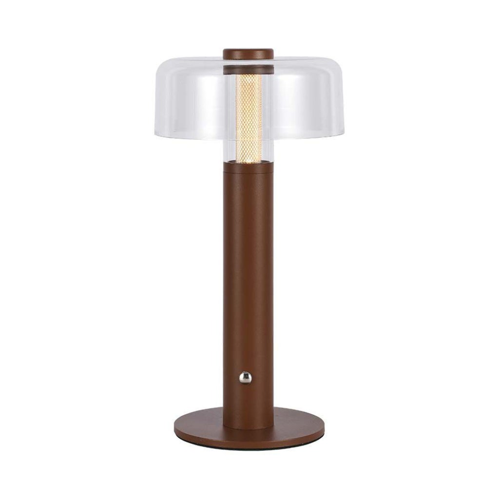 Lampa stołowa LED 1 W, piaskowo-brązowa i przezroczysto-biała, ładowalna przez USB C, dotykowa, ściemnialna, 3000 K