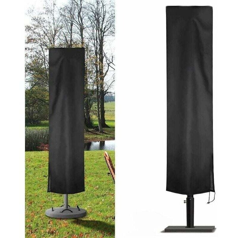 Pokrowiec na parasol ogrodowy w 210D Oxford, wodoodporny, pokrowiec na parasol ogrodowy, pokrowiec ochronny na parasol ogrodowy (240x57x57cm, czarny)