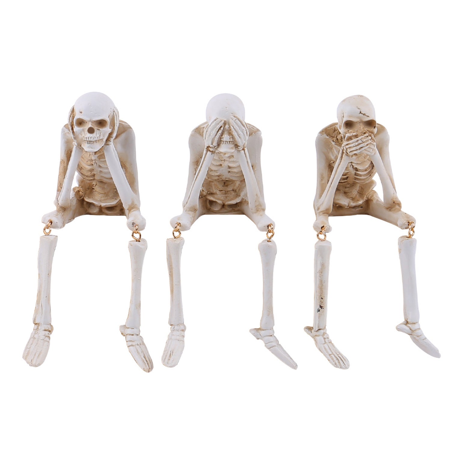 Żywiczne szkielety – dekoracje na Halloween – Trio figurek – dekoracja wnętrz, nietypowe półki