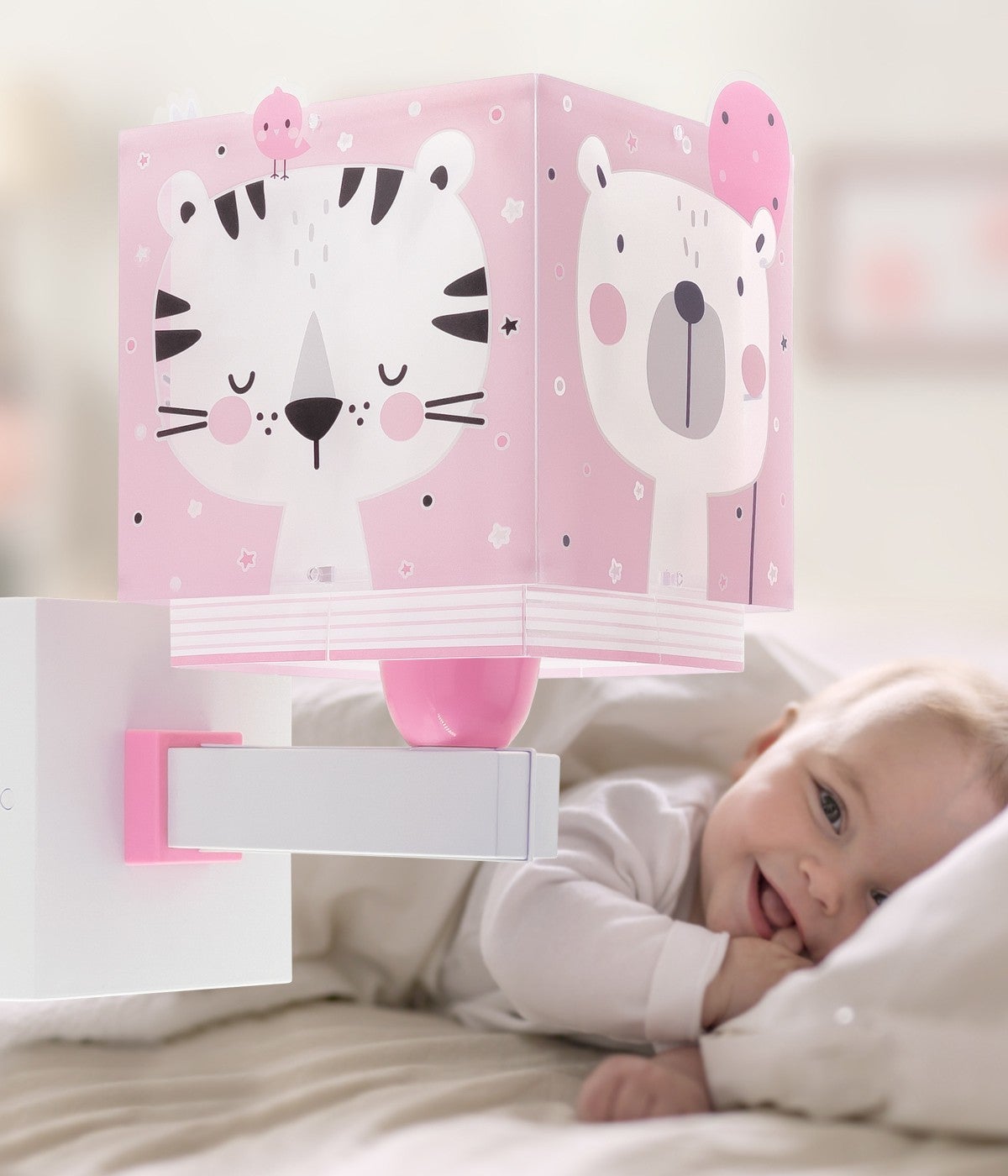 Kinkiet Baby Jungle - Zwierzęta Leśne dla dzieci różowa