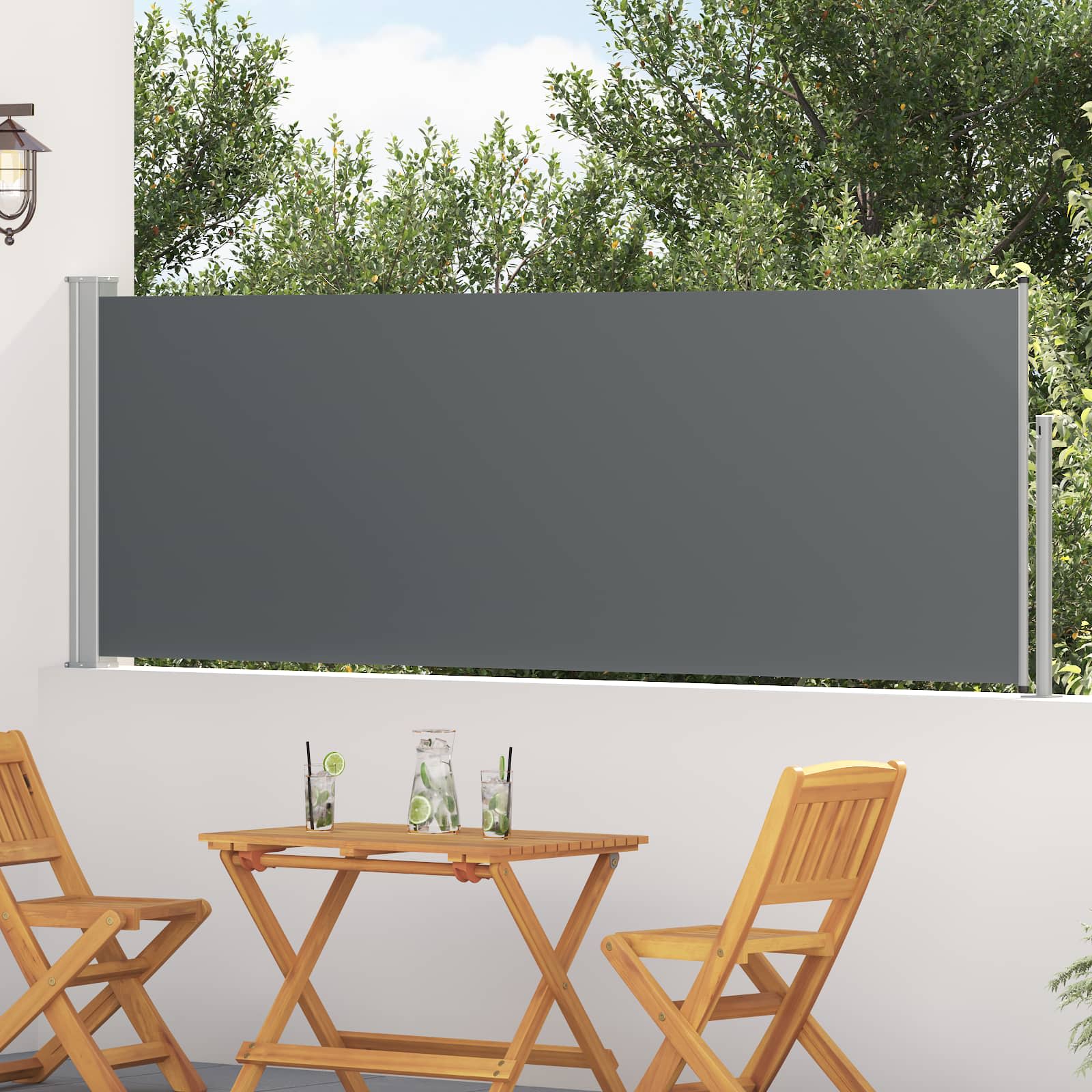 Rozkładany boczny markiz antracytowy 300 x 100 cm Poliester vidaXL