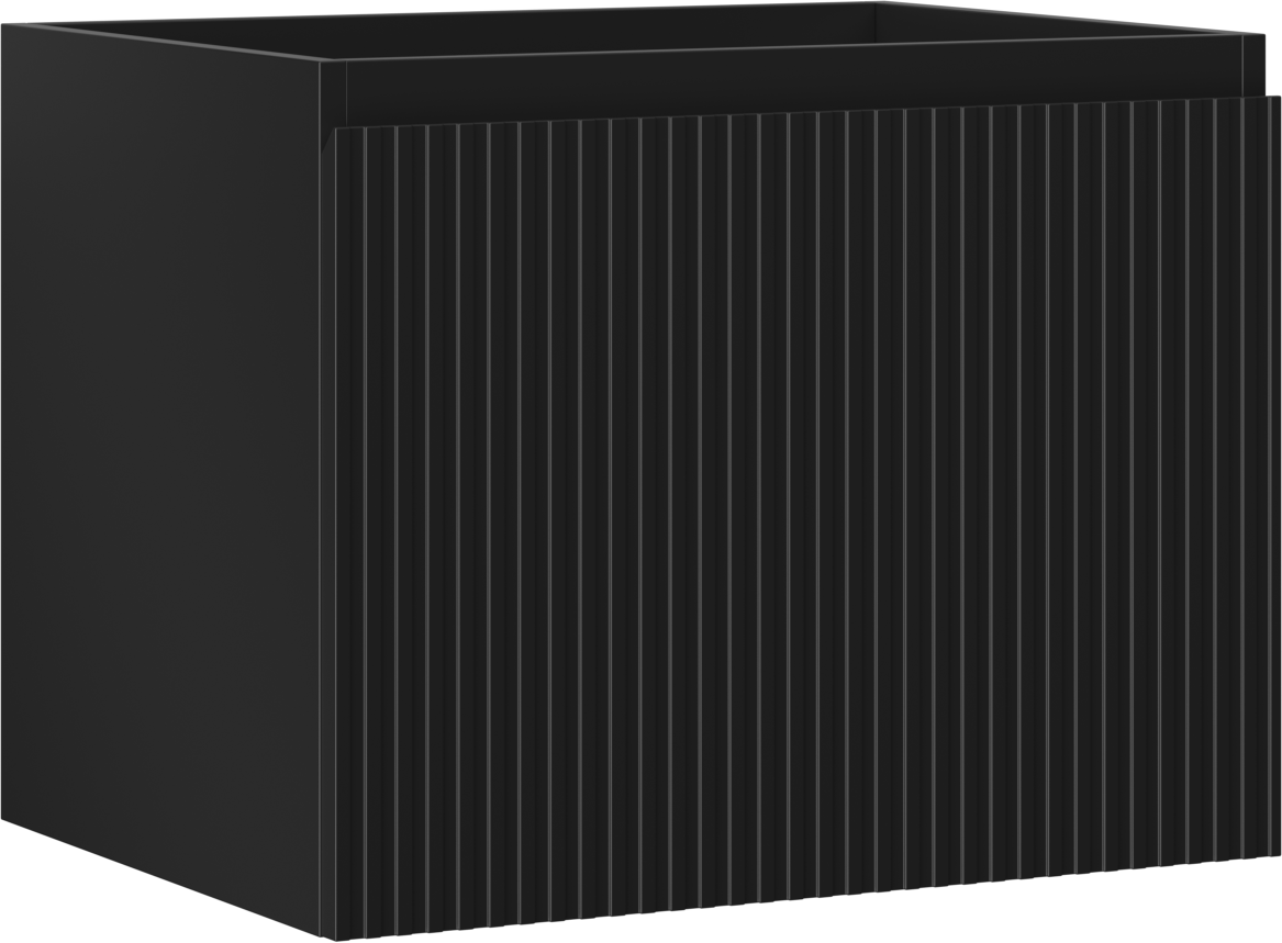 Mexen Rivel szafka łazienkowa podumywalkowa 60 cm, 1 szuflada, ryflowana , czarna mat - 91A20-06047-1-BF71
