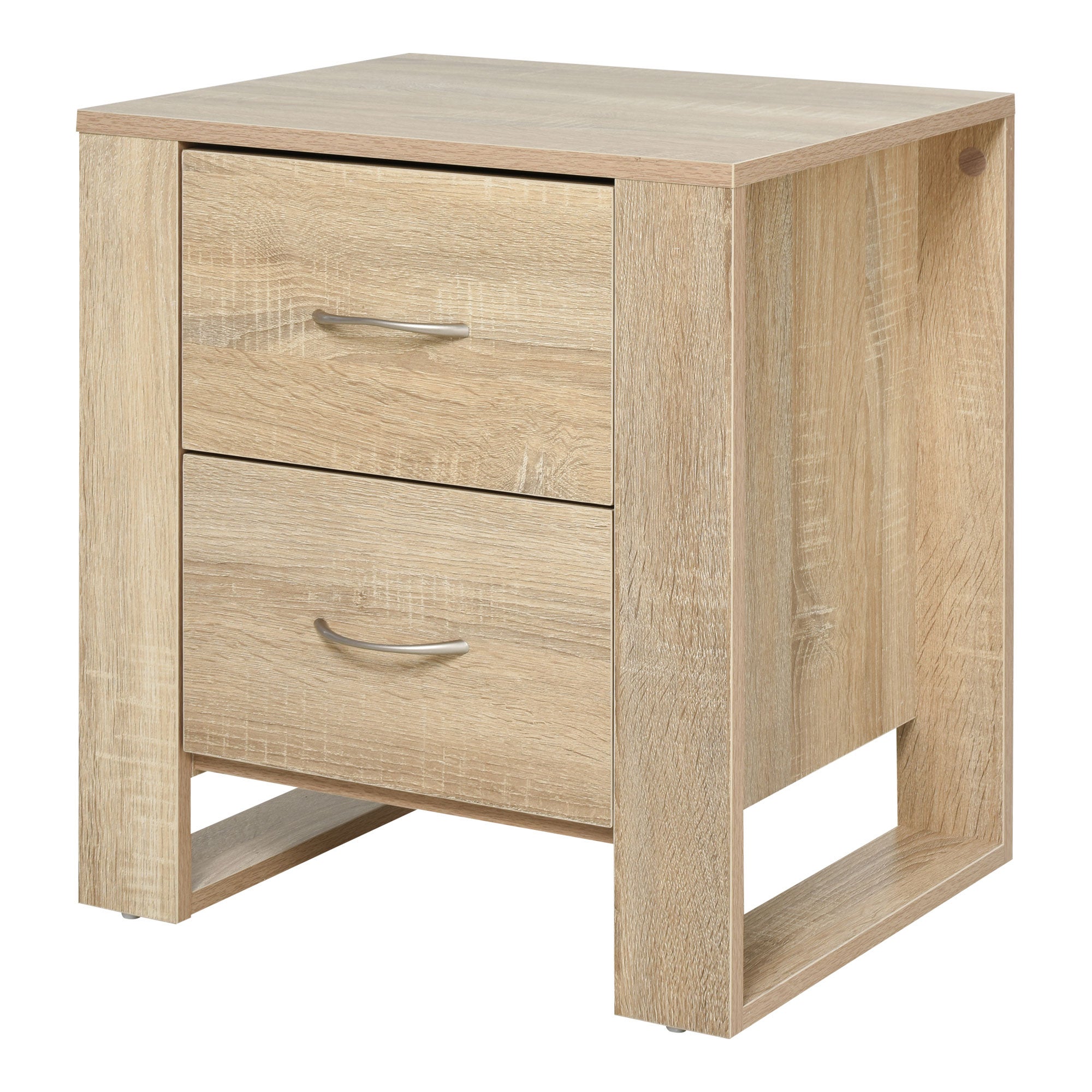 Stolik nocny z szufladami i nowoczesnym stolikiem bocznym do sypialni i salonu 48x39x54 cm Naturalny