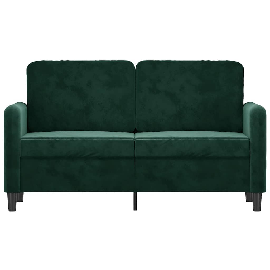 Sofa 2-osobowa, ciemnozielona, 120 cm, tapicerowana aksamitem