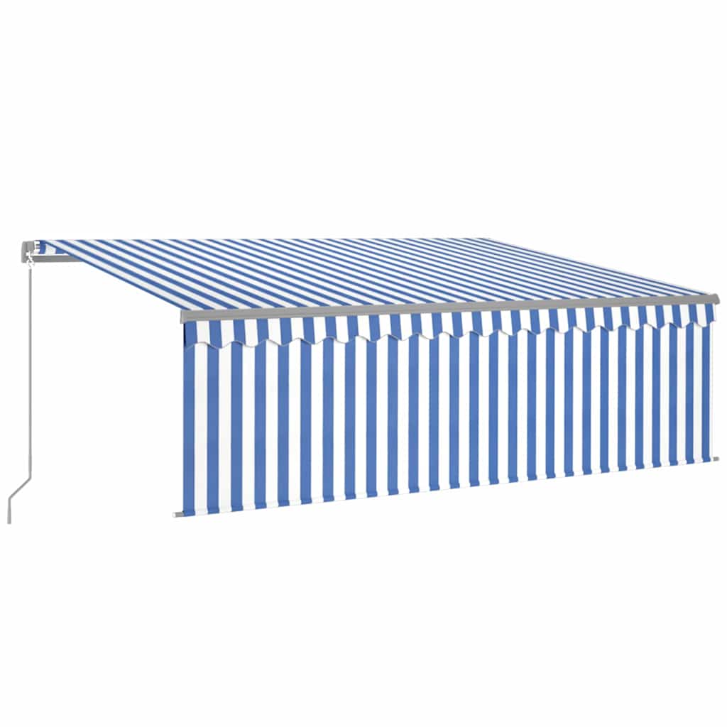 Markiza Tarasowa z Zasłoną i LED 450x300 cm Niebiesko-Biała