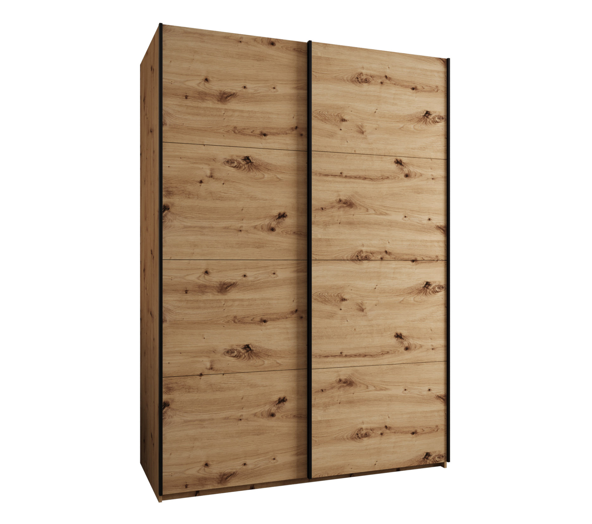 Szafa przesuwna wysoka Lux 1 170 x 64 x 245,5 cm artisan + artisan + u. czarny - Abiks Meble