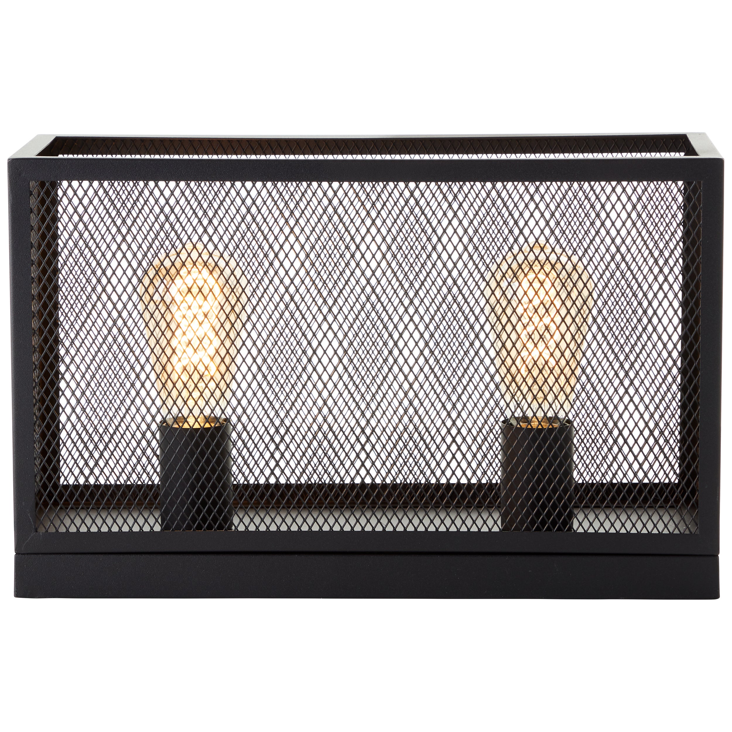 Brilliant Maze lampa stołowa 40x15cm czarny korund czarny metal 2x A60, E27, 60 W