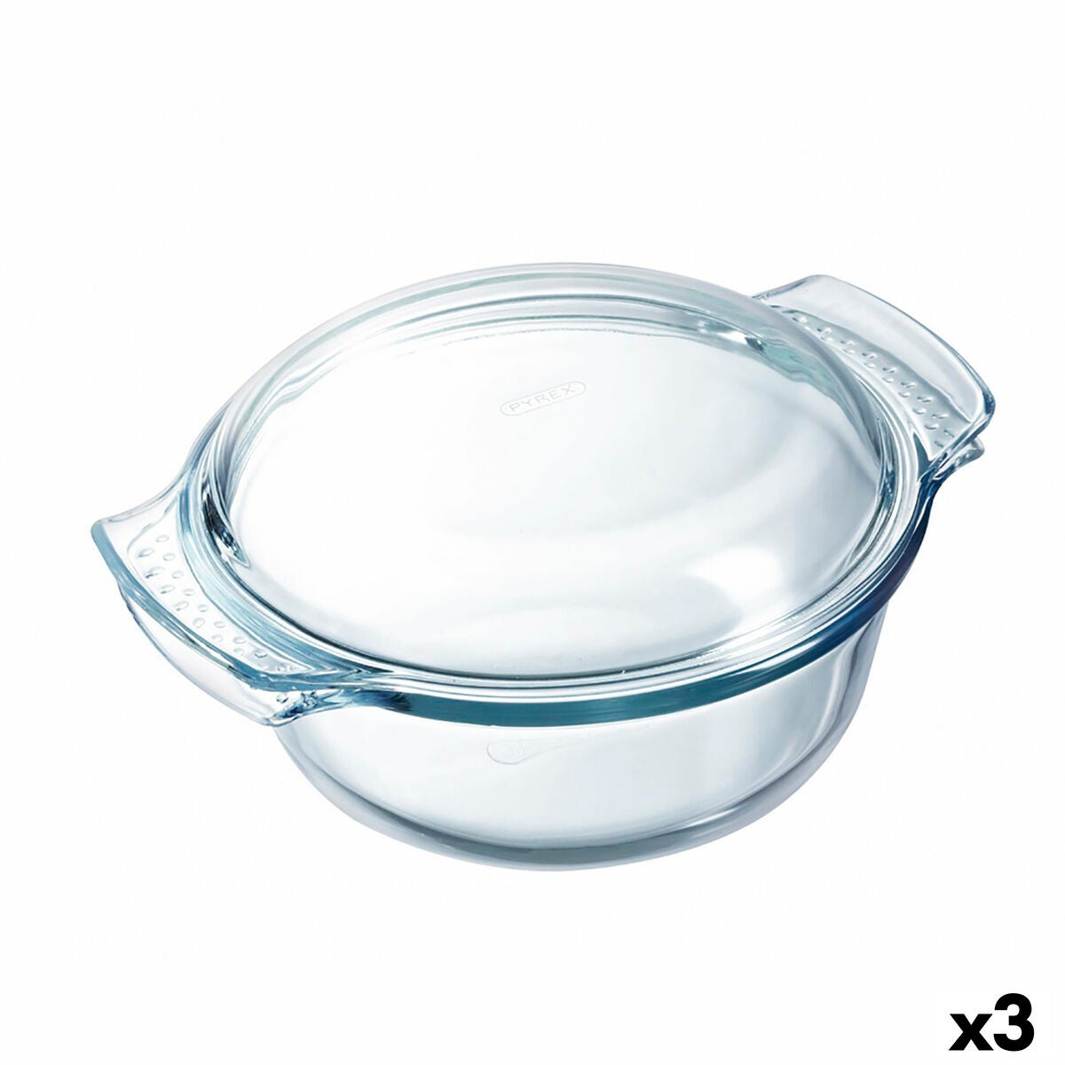 CaÃ§arola redonda de vidro Pyrex de 4,9 litros com tampa