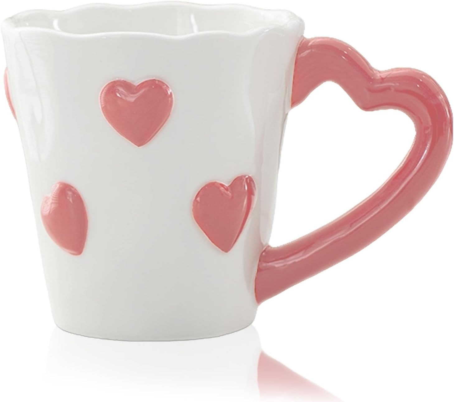 Ceramiczny kubek do kawy w kształcie serca, idealny na meble, prezenty dla par, rocznice, śluby, różowy