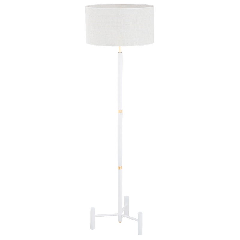Lampa podłogowa stojąca Supra biało-złota 1xE27x15W wym: 155 x 45 x 45 cm metal Alfa