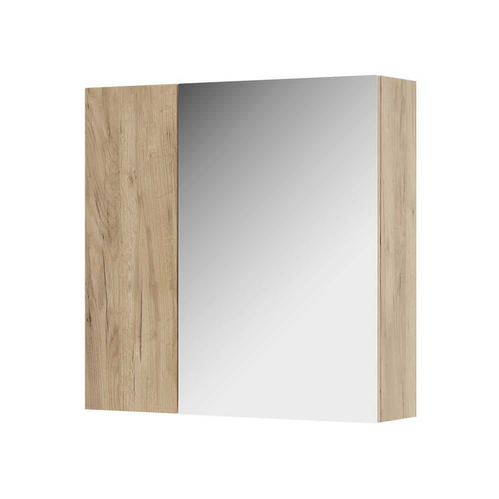 Vicco Szafka z lustrem w łazience Leopold, Złoty dąb energetyczny, 60 x 59.2 cm Z półkami i 1 lustrzanymi drzwiami