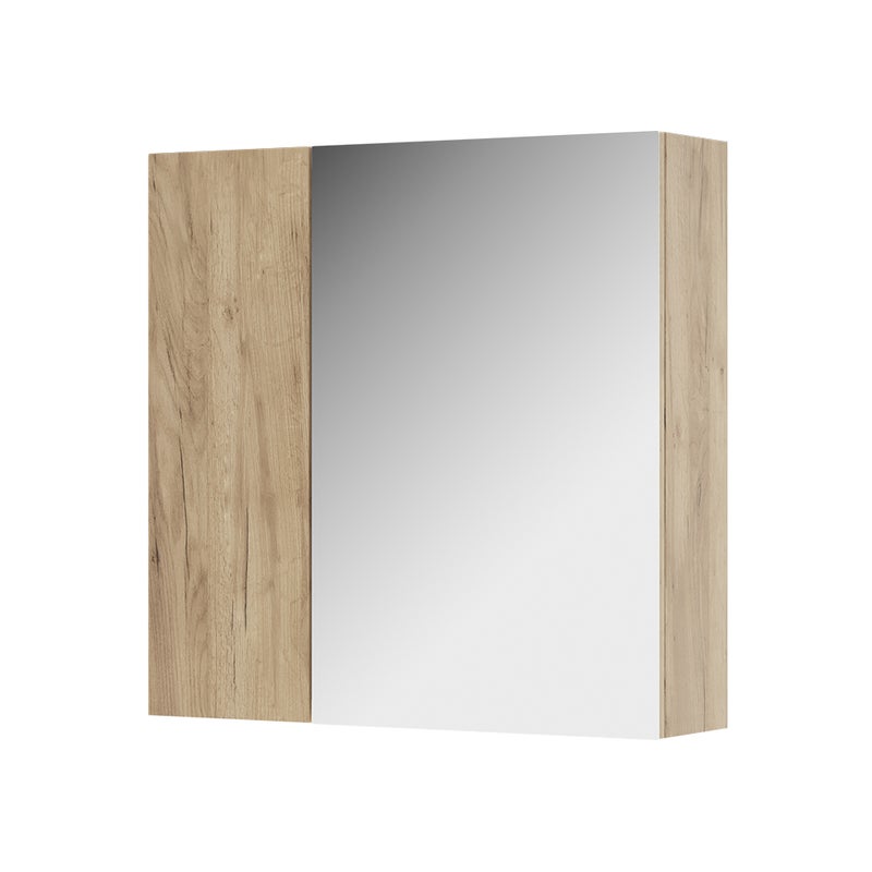 Vicco Szafka z lustrem w łazience Leopold, Złoty dąb energetyczny, 60 x 59.2 cm Z półkami i 1 lustrzanymi drzwiami