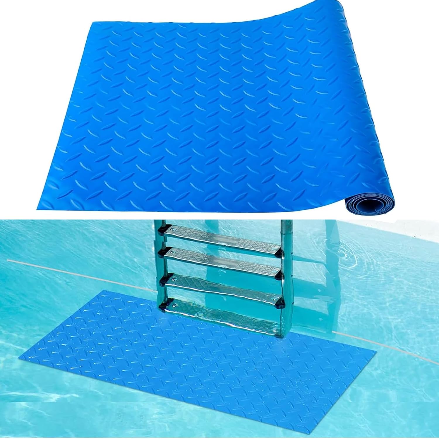 Mata antypoślizgowa do basenu – Mata drabinkowa do basenu – Mata antypoślizgowa teksturowana – Mata do chodzenia – Mata podłogowa – (90 x 23 cm)