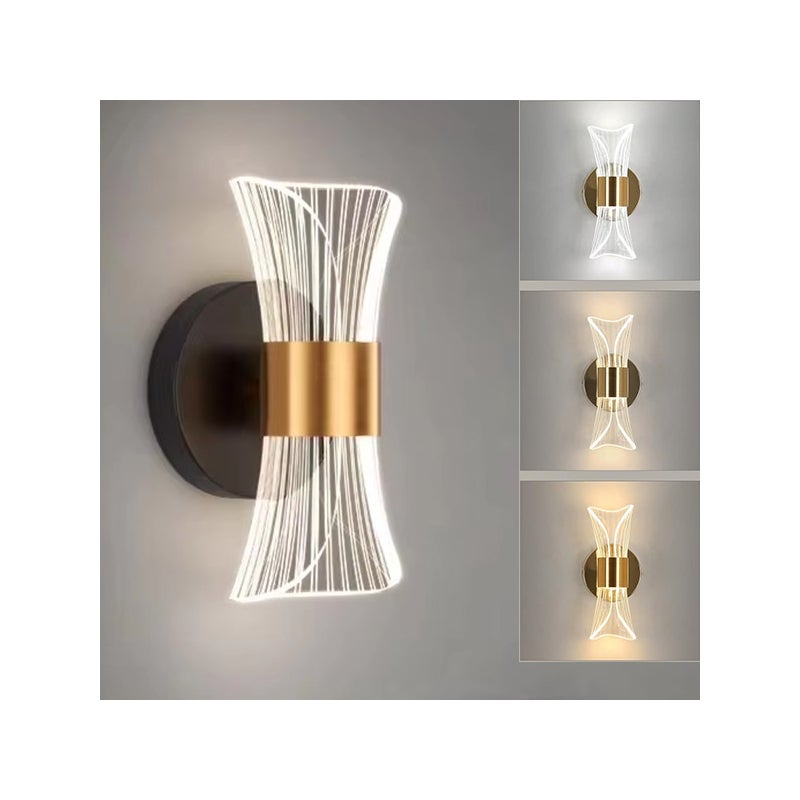 Dimmable 10W LED ścienna lampa - 3 kolory (Ciepła/Neutralna/Zimna Biała) - Oświetlenie nastrojowe do domu, sypialni, holu - Nowoczesny design.