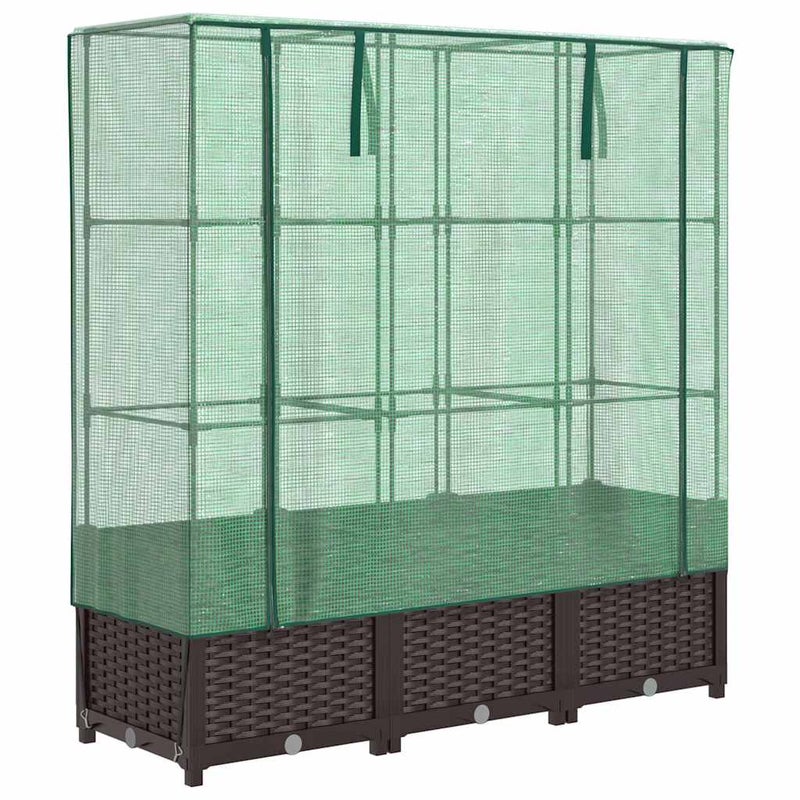 Podwyższona Grządka ze Szklarnią 120x40x138 cm Brązowa do Ogrodu