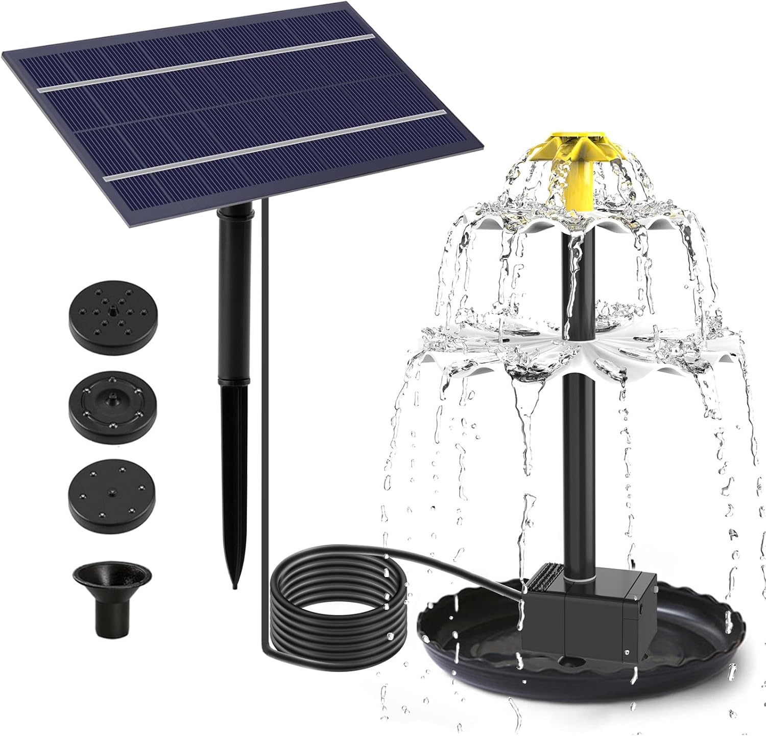 Fontanna solarna do ogrodu, pompa solarna do oczek wodnych, fontanna solarna do oczek wodnych, pompa solarna do kąpieli