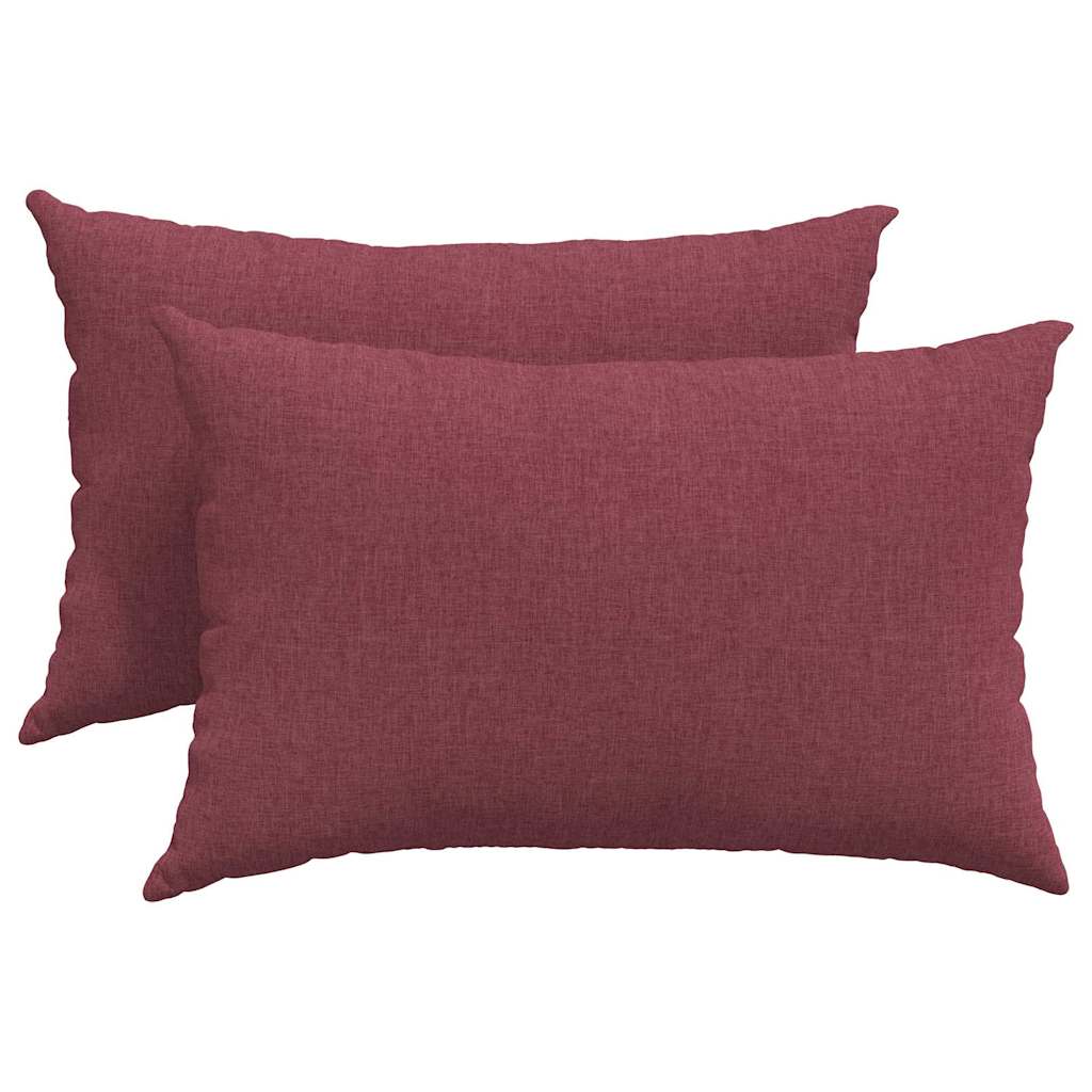 Poduszki na sofę 2 pcs tkanina Czerwone wino 60 x 40 cm