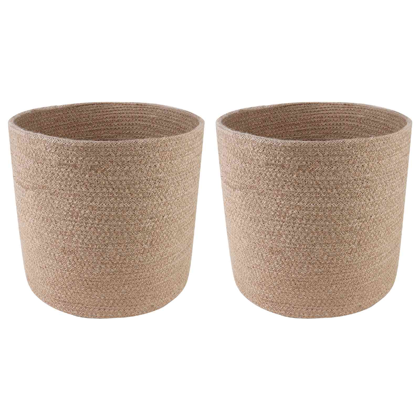 Zestaw doniczek 2 pcs naturalny Ø 28 x 28 cm 100% Juta Tossa vidaXL