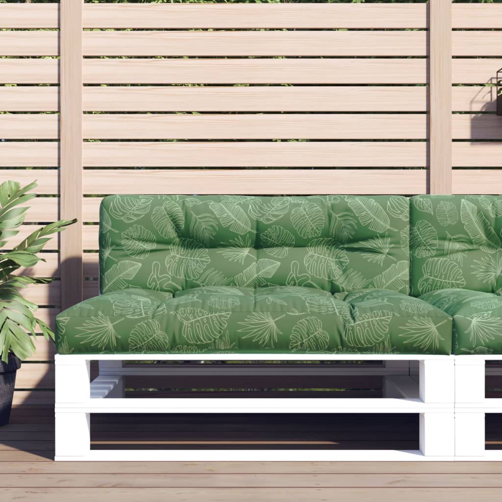 Poduszka na palety, wzór w liście, 120x40x12 cm, tkanina vidaXL