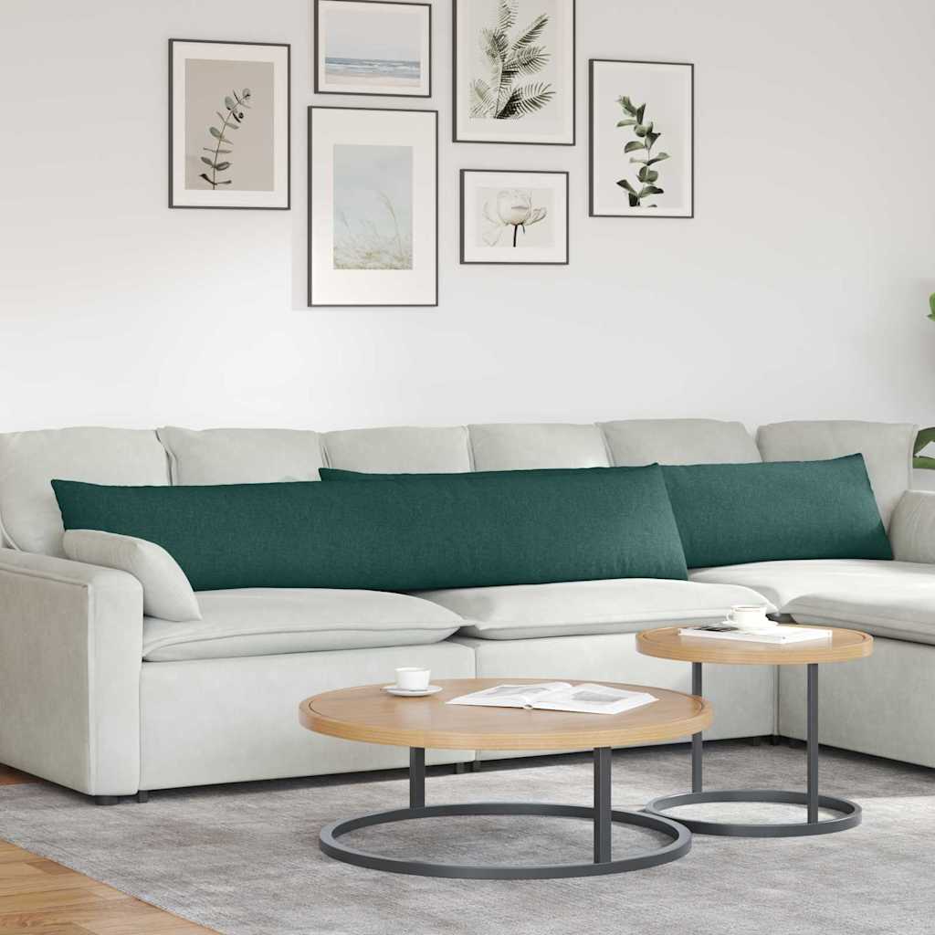 Poduszki na sofę 2 pcs Ciemna zieleń 200 x 40 cm tkanina vidaXL