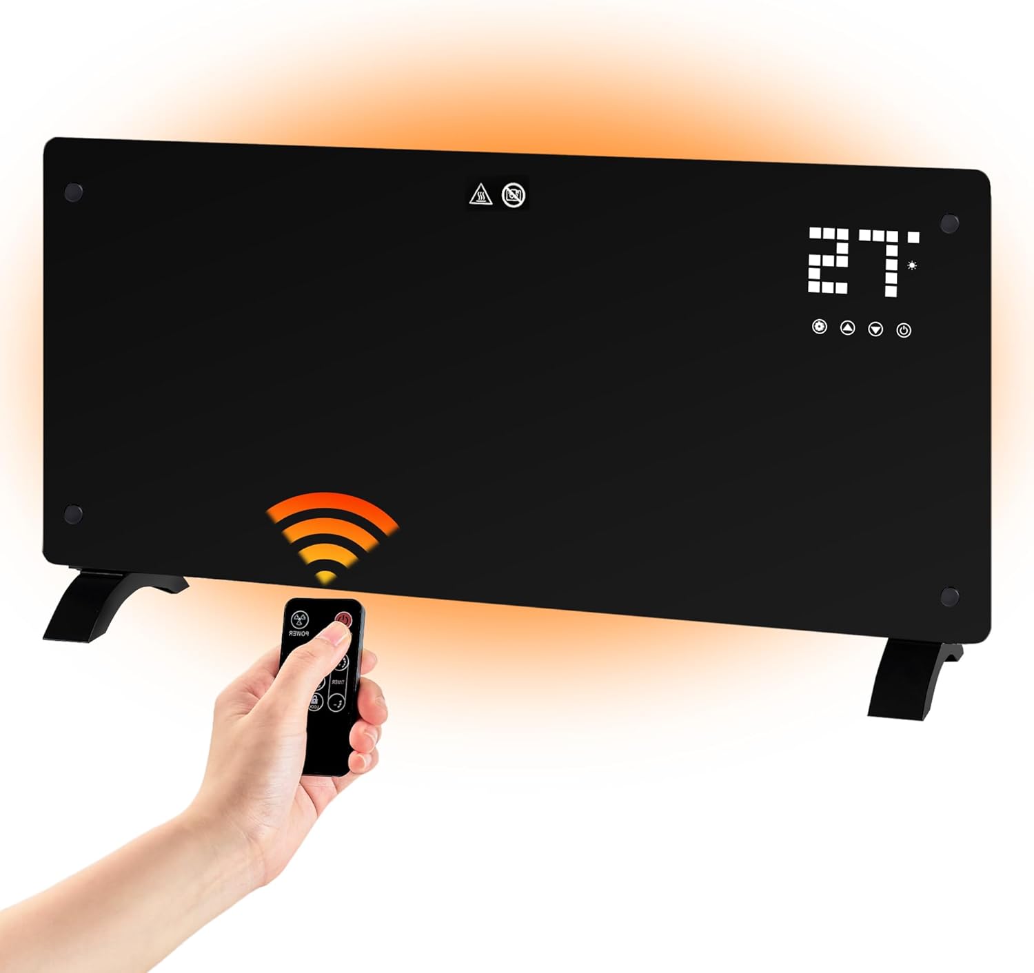 Nettlife Grzejnik elektryczny 2000W, cichy, z pilotem, termostatem, timerem i 2 poziomami mocy.
