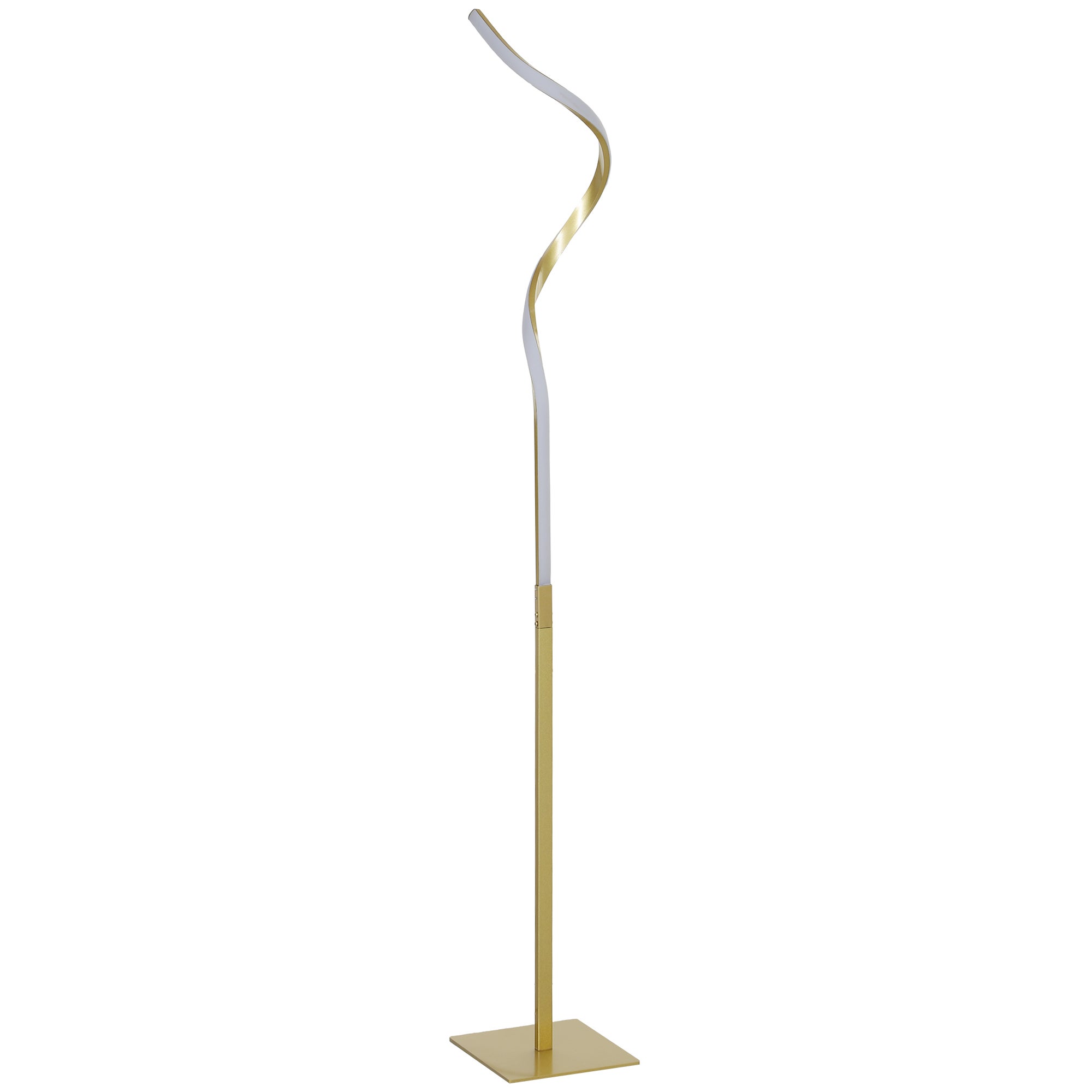 Lampa stojąca LED spiralna z 3 poziomami jasności i przełącznikiem nożnym, złota