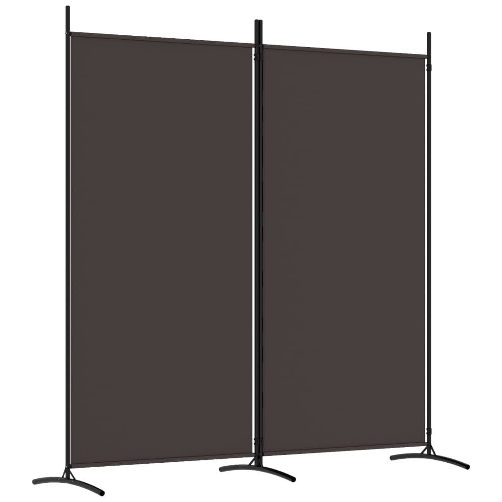 Parawan 2-panelowy z brązowej tkaniny 175x180 cm