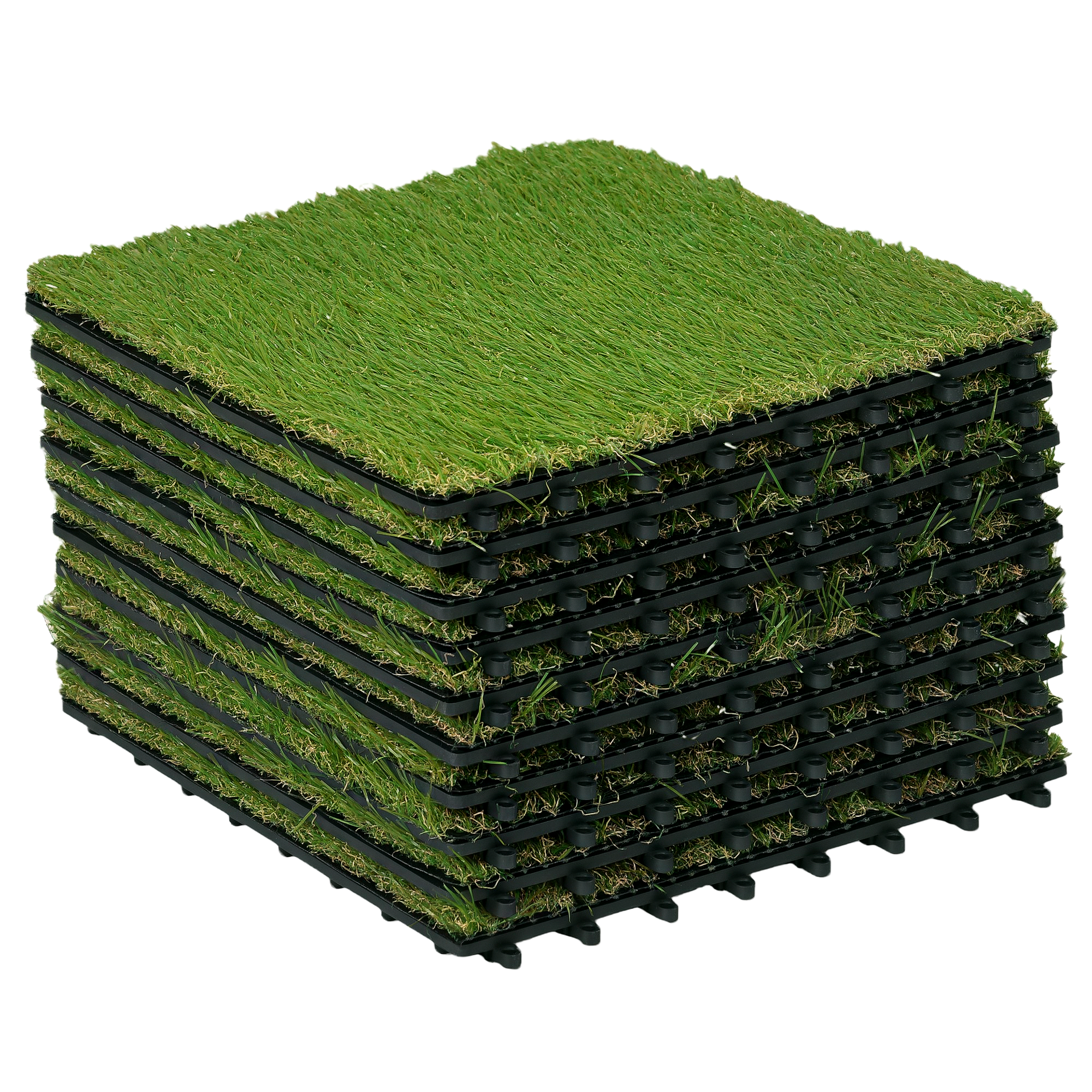 10 szt. 30 x 30cm sztuczny Grass Turf, 25mm Pile wysokość Grass dywan Fake Grass mata UV odporność na zewnątrz