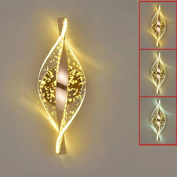 Nowoczesna Lampa Ścienna 30cm - Spiralna LED 3 Kolory Regulowane - Ściemnialna Lampka Nocna - Światło Ciepłe/Neutralne/Zimne (3000K-6000K) - 1 SZT