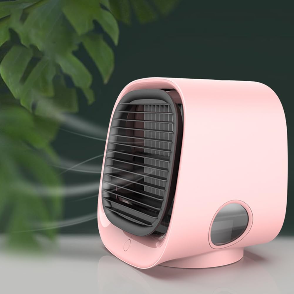 Osobisty klimatyzator cichy wentylator biurkowy trzy prędkości wiatru ze zbiornikiem na wodę o pojemności ml odpowiedni do użytku domowego różowy