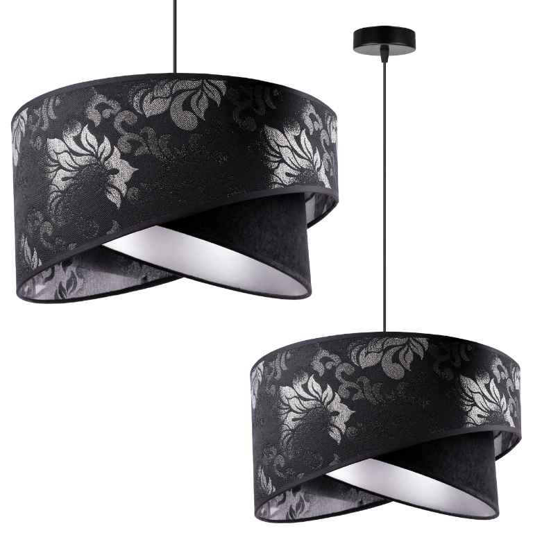 Lampa sufitowa wisząca Light Home LH Werona 1x E27 60W czarny/srebrny