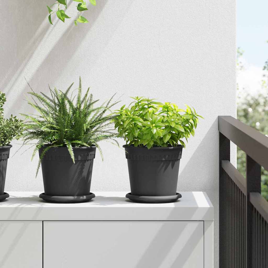 Doniczki 6 pcs Czarny Ø 17 x 14 cm Z tworzywa sztucznego vidaXL