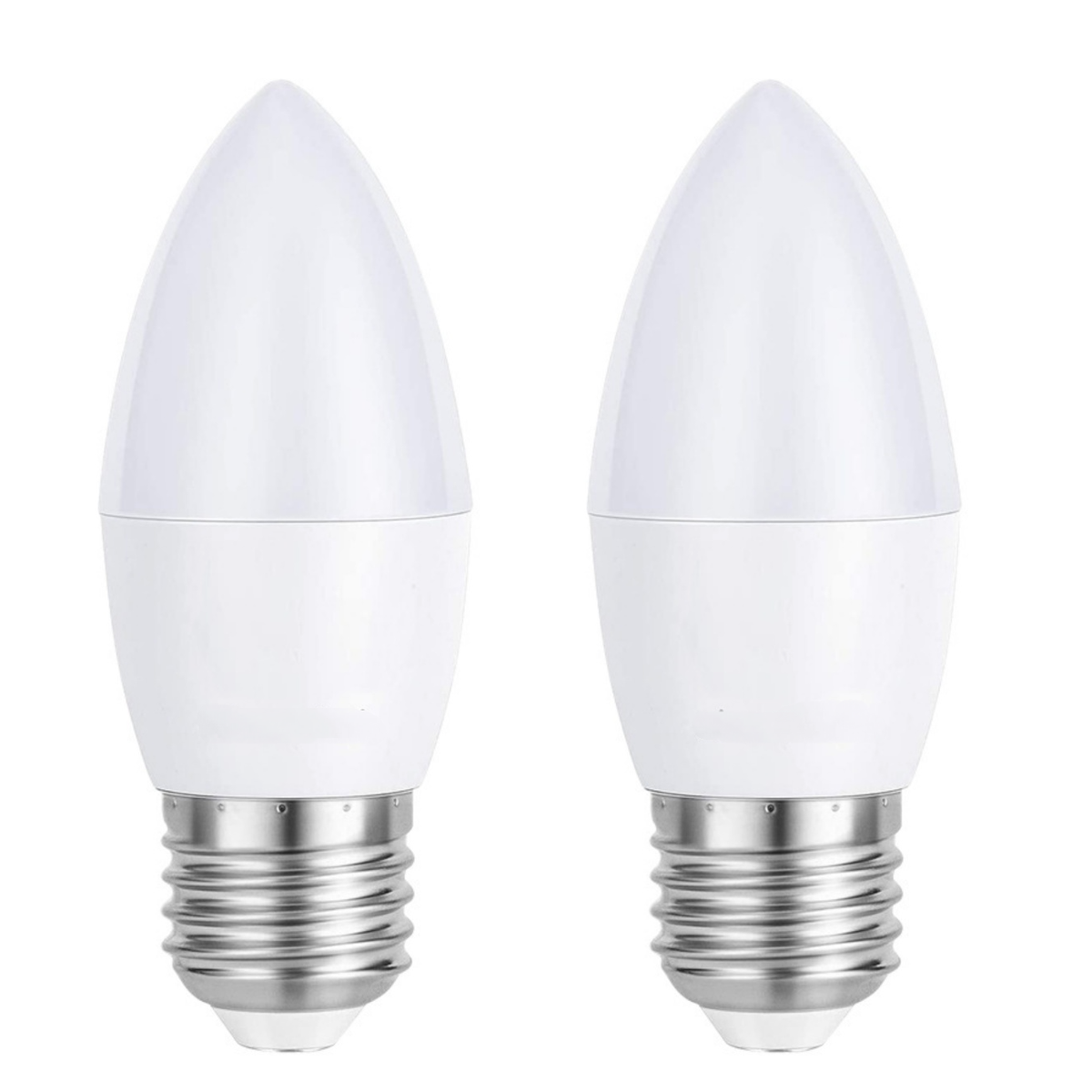 Żarówki LED, E27-【220-230V】C37, szpiczasta żarówka【7W】6000K, białe światło, żarówki energooszczędne, żarówki uniwersalne (2 sztuki)