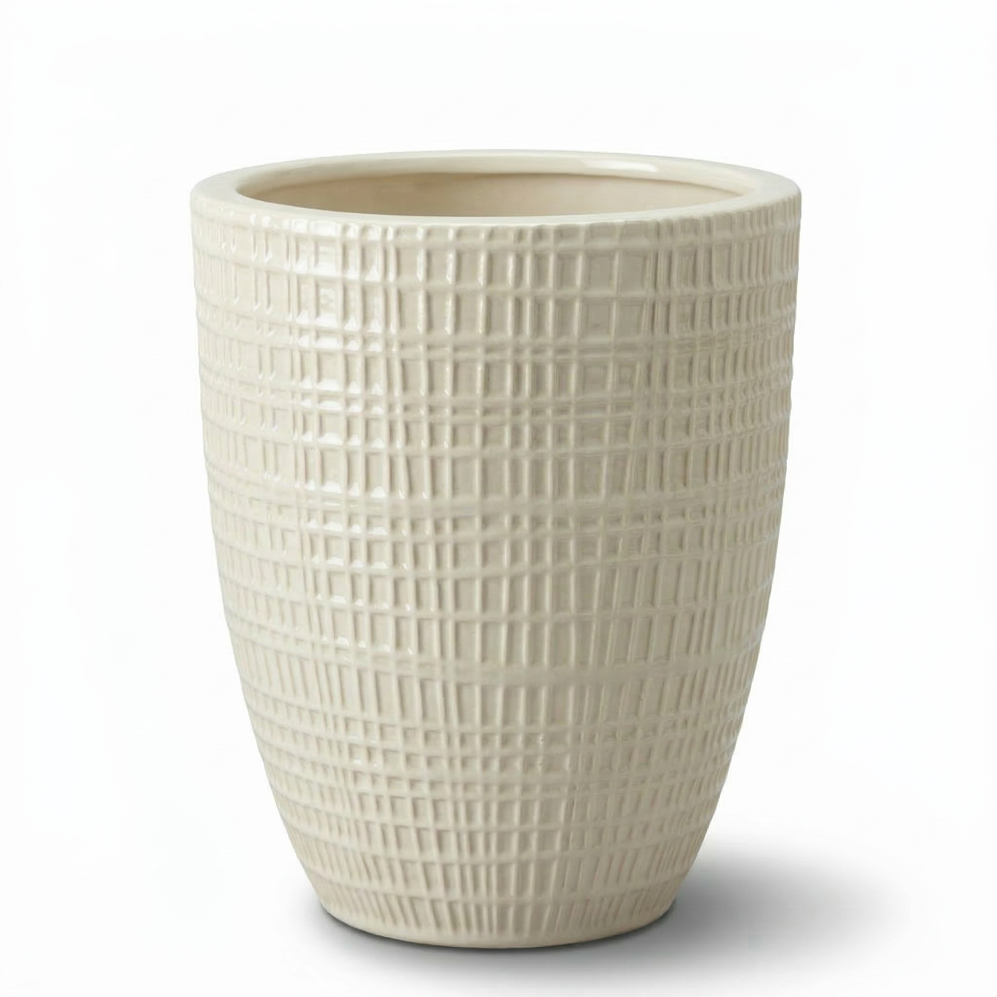 Donica ceramiczna Provencelia VERNE Kremowy, sred.32 x H40 cm, mrozoodporna, rękodzieło, szkliwiona