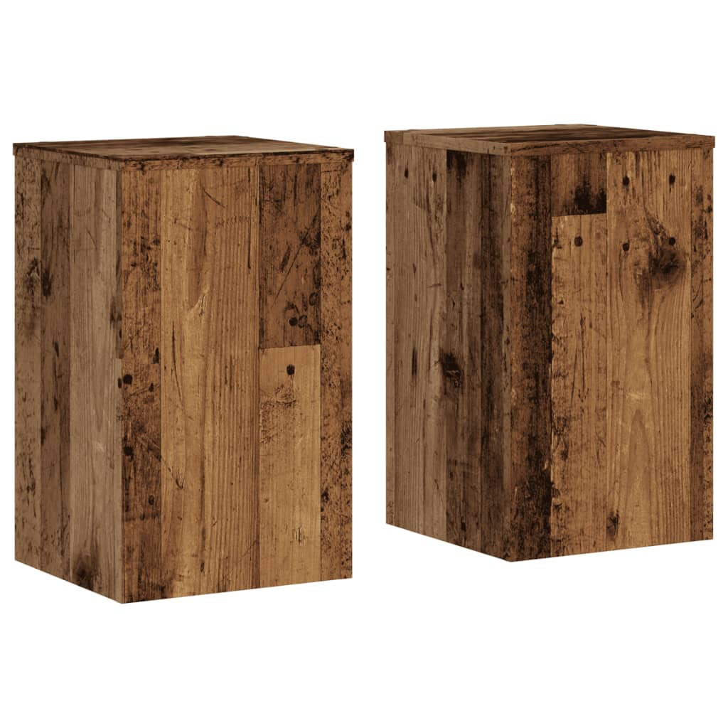 2x Podstawka pod Doniczki Stare Drewno 30x30x50 cm do Salonu