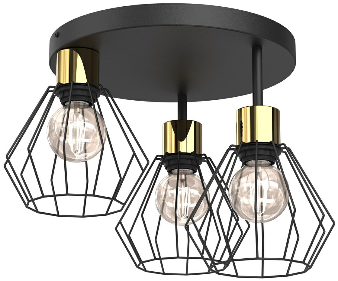 Lampa wisząca Parkla czarny mat-złoty połysk 3xE27x15W metal wym:28,5x41x41cm IP20 Luminex
