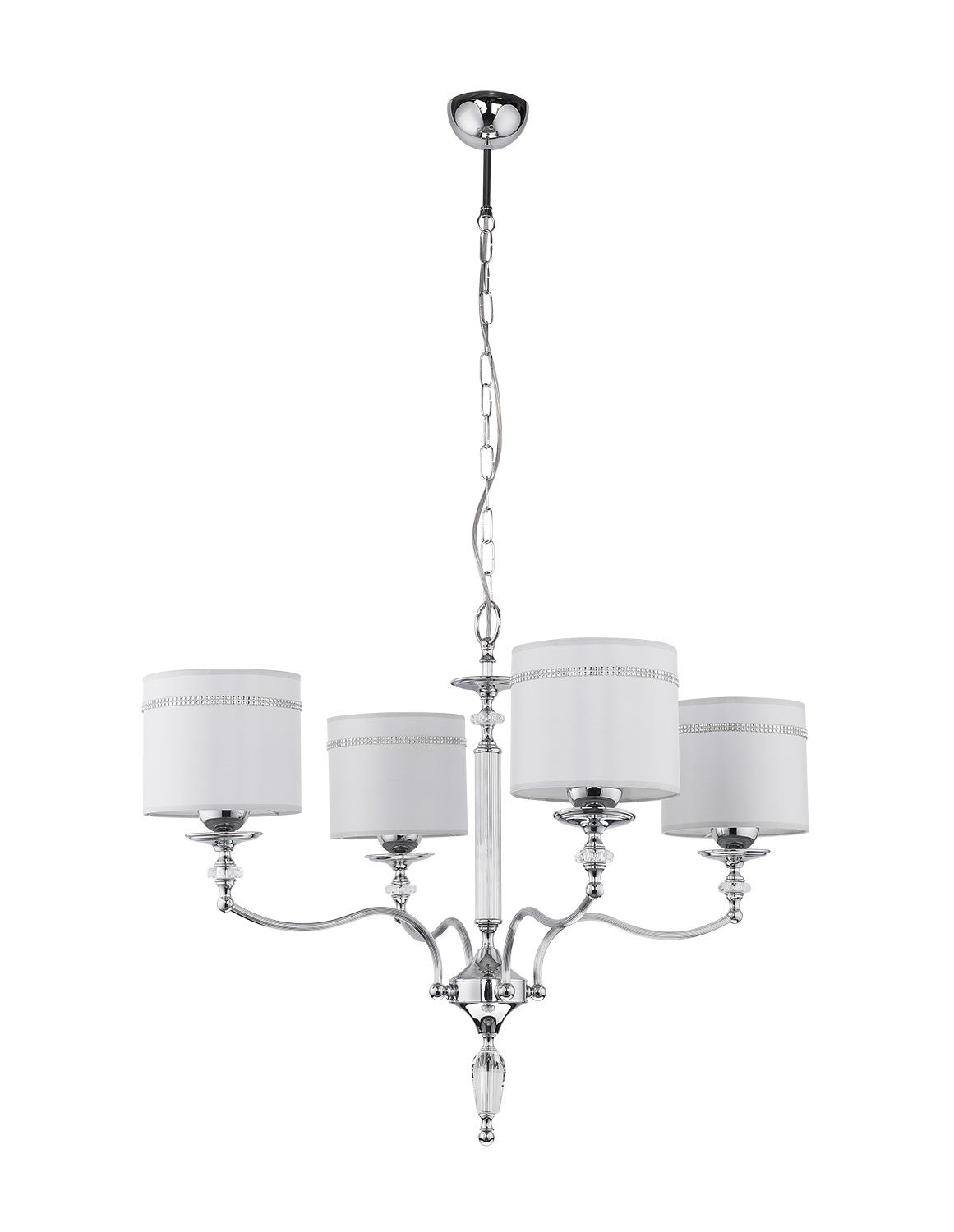 Żyrandol HILTON klasyczny srebrny/szary JUPITER E27 100x76x76 cm 1 szt.