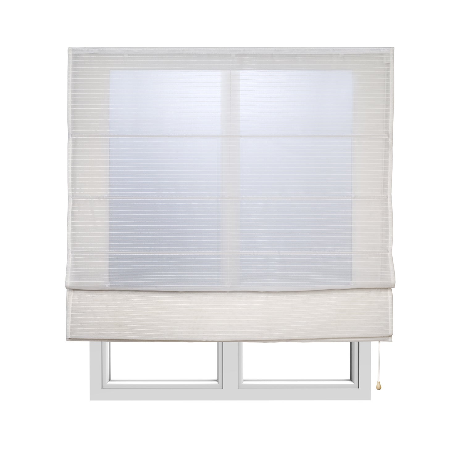 Roleta Rzymska z Listwami, Roleta Półprzezroczysta Gładka Ecru, 60 x 175 cm