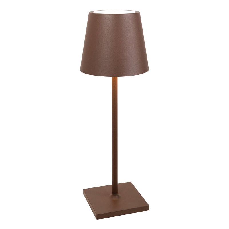 Lampa stołowa LED Poldina L Desk Corten, ładowalna i ściemnialna, z czasem pracy baterii do 12 godzin