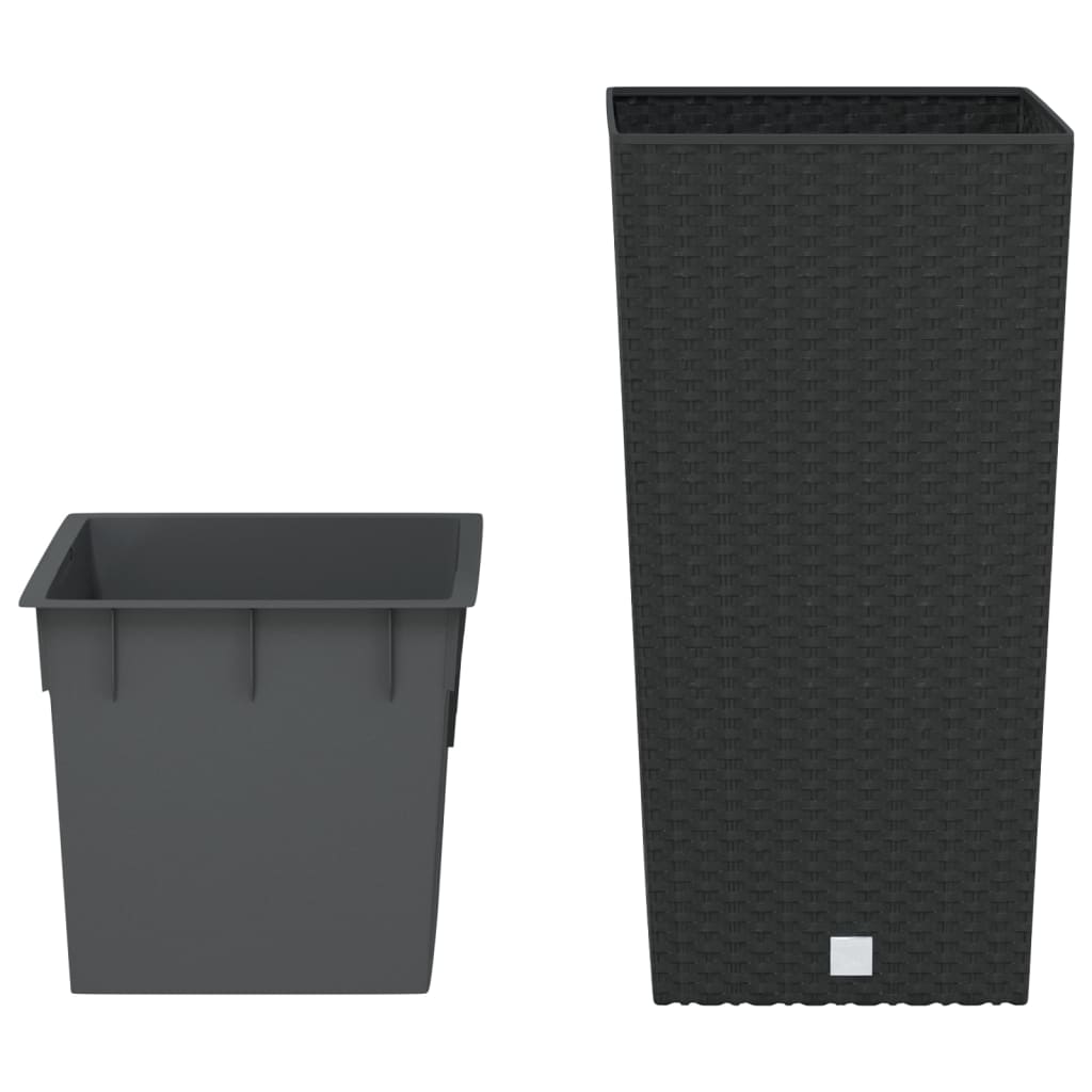 vida Donica z pojemnikiem wewnątrz, antracytowa, 11/26,5 L, rattan PP