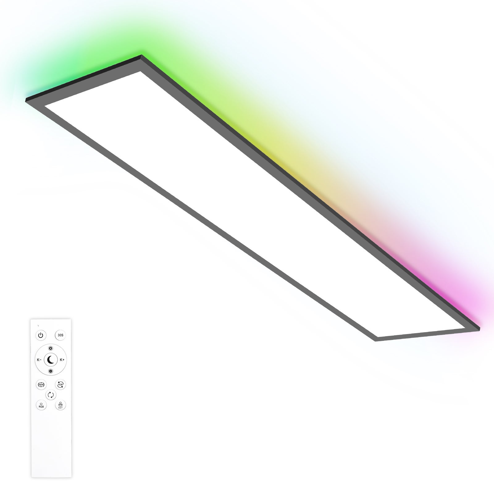 LOVHAUS Panel LED 120x30CM Z Podświetleniem RGB I Pilotem, Regulacja Bieli I Jasności, Z Funkcją Pamięci I Timera, Wew.