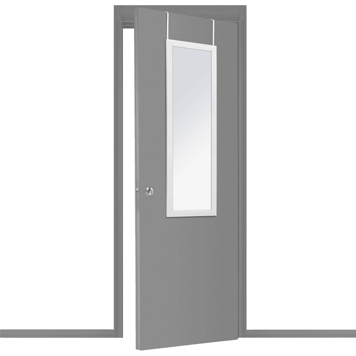 LUSTRO NA DRZWI 35x109cm BIAŁE wiszące metalowe