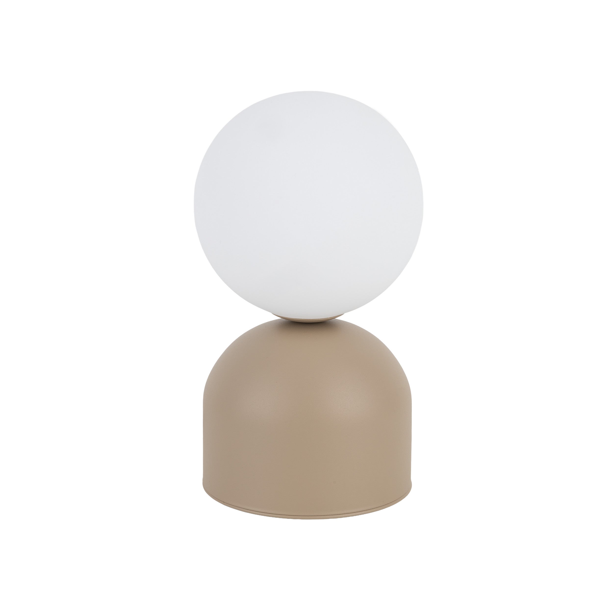 Lampka Nocna Stołowa sabia beżowa Tk Lighting Miki Klosz Kulka Biała G9